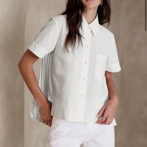 Banana Republic Factory Pleat Back High-Low Top